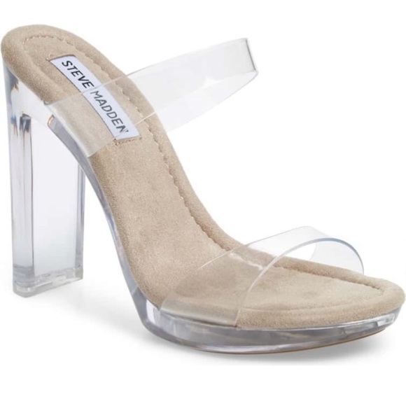 Steve Madden | Shoes | Steve Madden Glassy Clear High Heel Sandals Shoes | Poshmark